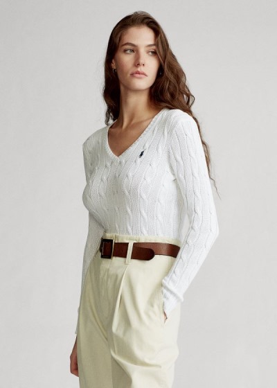 Suéter Polo Ralph Lauren Cable-Knit V-Neck Mulher 32579-HZQD